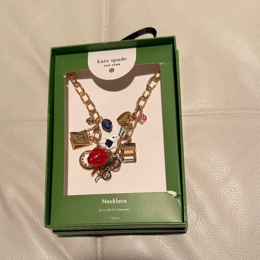 Kate Spade Gold Necklace with Colorful Charms
